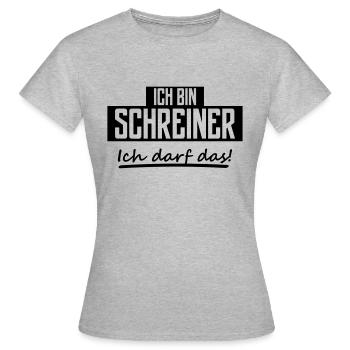 ich bin schreiner - Frauen T-Shirt - Grau meliert - Vorne - AI Model Female 172 dark (172cm)
