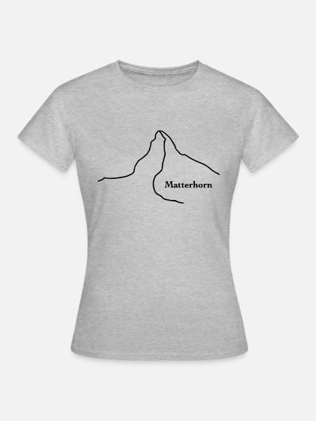 Matterhorn mit Text - Frauen T-Shirt - Grau meliert