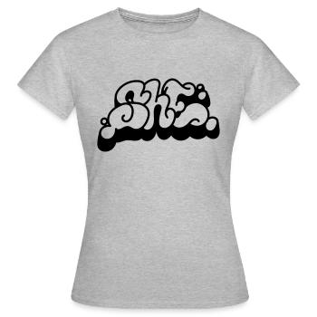 She Graffiti - Frauen T-Shirt - Grau meliert - Vorne - AI Model Female 172 dark (172cm)