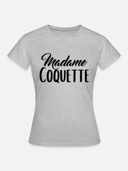 Frau Coquette - Frauen T-Shirt - Grau meliert