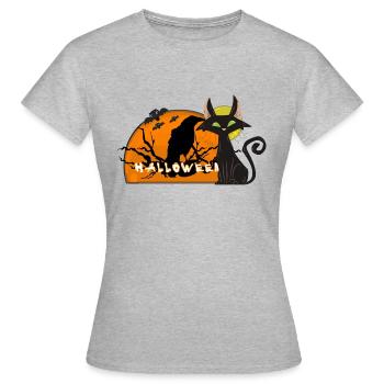 Halloween -Tierwelt - Frauen T-Shirt - Grau meliert - Vorne - AI Model Female 172 dark (172cm)