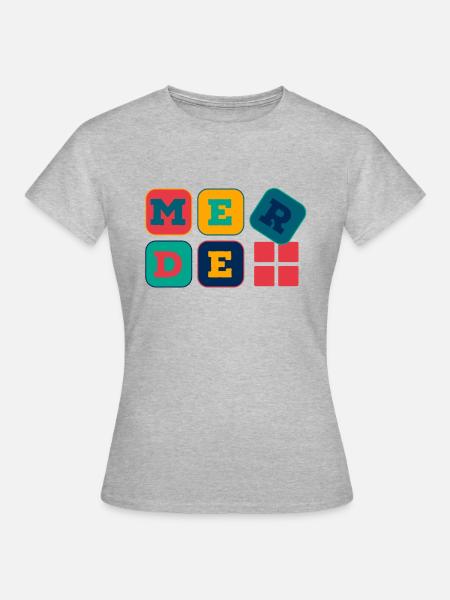 Merde! Windows - Frauen T-Shirt - Grau meliert