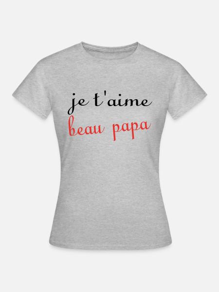 Ich liebe dich, Stiefvater - Frauen T-Shirt - Grau meliert