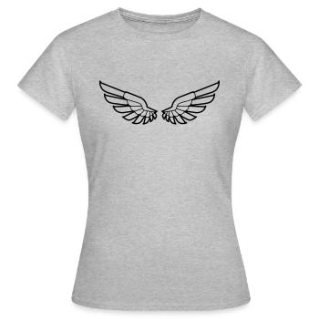 wings - Frauen T-Shirt - Grau meliert - Vorne - AI Model Female 172 dark (172cm)