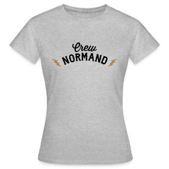 United Normandy - T-shirt Femme - gris chiné - Devant - AI Model Female 172 dark (172cm)