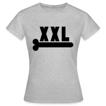xxl penis - Frauen T-Shirt - Grau meliert - Vorne - AI Model Female 172 dark (172cm)