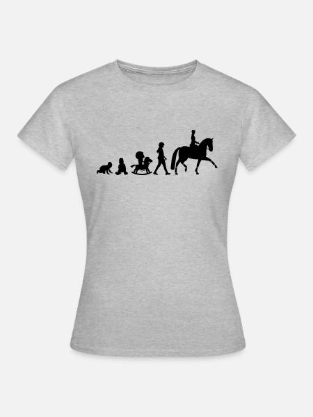 Evolution Dressur Reiter - Frauen T-Shirt - Grau meliert