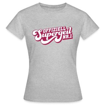 Offiziell Supergeil - Nr. 1 - Frauen T-Shirt - Grau meliert - Vorne - AI Model Female 172 dark (172cm)