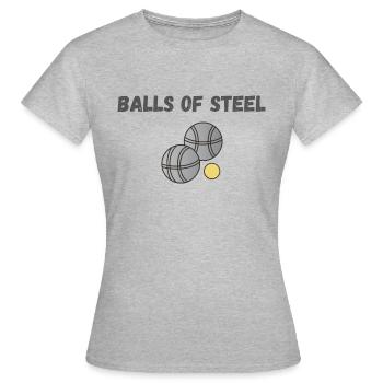 BALLS OF STEEL pétanque petanque - Women's T-Shirt - heather grey - Front - AI Model Female 172 dark (172cm)