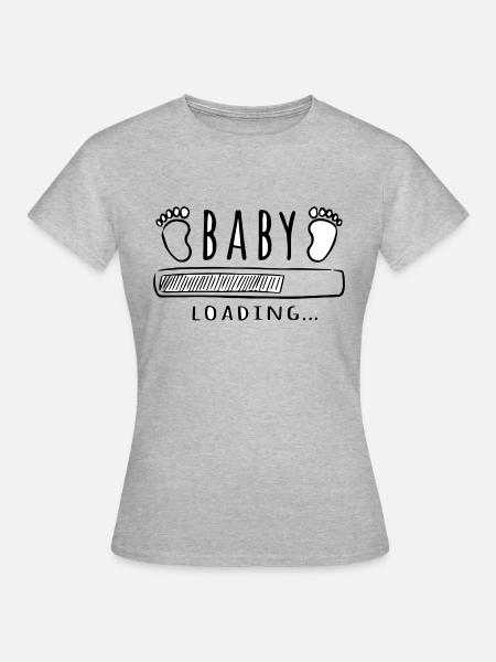 Baby Loading - Frauen T-Shirt - Grau meliert