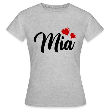 MIA - T-shirt Femme - gris chiné - Devant - AI Model Female 172 dark (172cm)