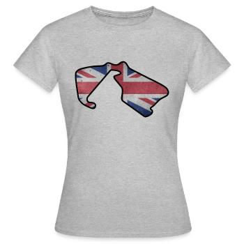 Großbritannien Rennstrecke mit Flagge - Frauen T-Shirt - Grau meliert - Vorne - AI Model Female 172 dark (172cm)