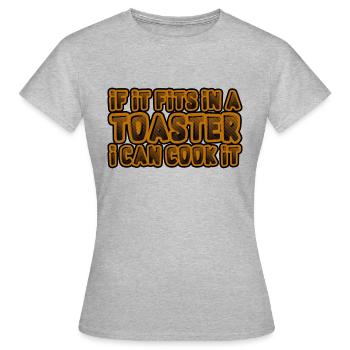 If it fits in a toaster, i can cook it 4 - Women's T-Shirt - heather grey - Front - AI Model Female 172 dark (172cm)