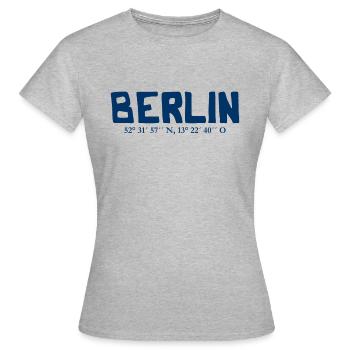 Berlin coordinates - Latitude - Longitude - Women's T-Shirt - heather grey - Front - AI Model Female 172 dark (172cm)