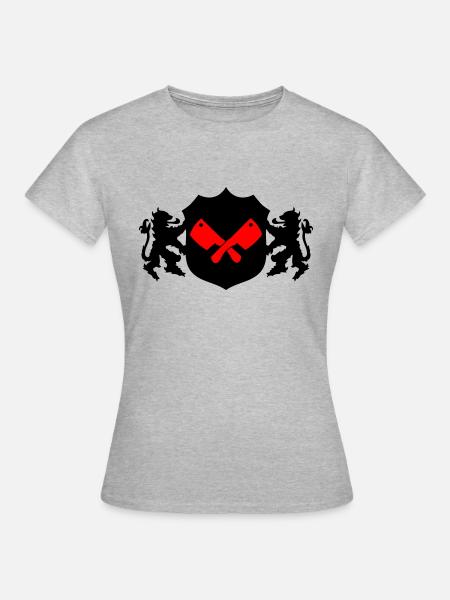 Metzger Wappen - Frauen T-Shirt - Grau meliert