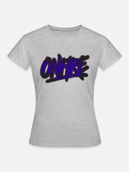 IN FLAMMEN - Frauen T-Shirt - Grau meliert