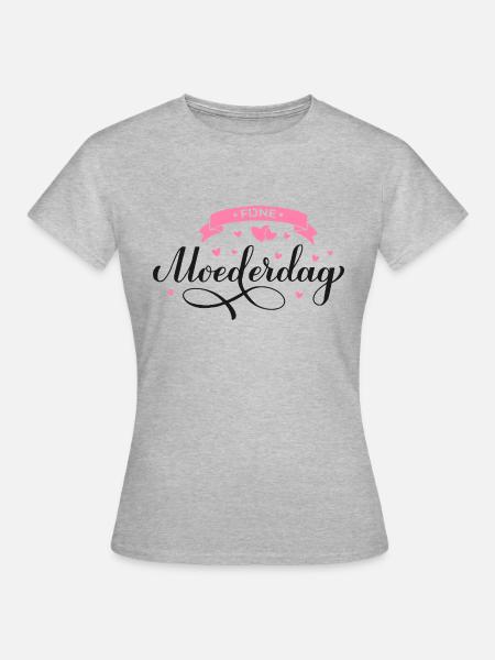 Fijne Moederdag Motief - Frauen T-Shirt - Grau meliert