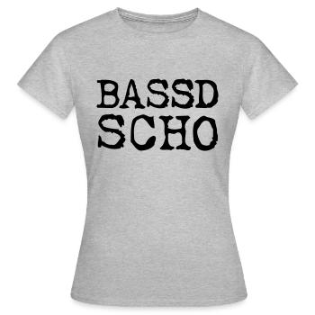 Bassd Scho - Frauen T-Shirt - Grau meliert - Vorne - AI Model Female 172 dark (172cm)