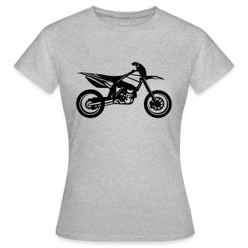 SuperMoto - Frauen T-Shirt - Grau meliert - Vorne - AI Model Female 172 dark (172cm)