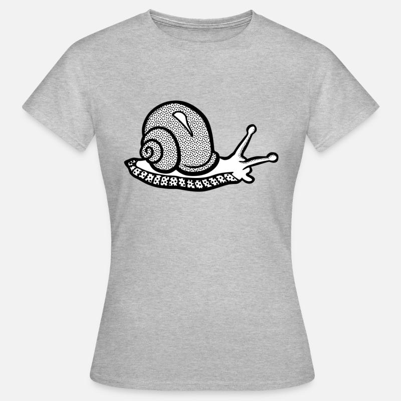Snail noir et withe - T-shirt Femme - gris chiné