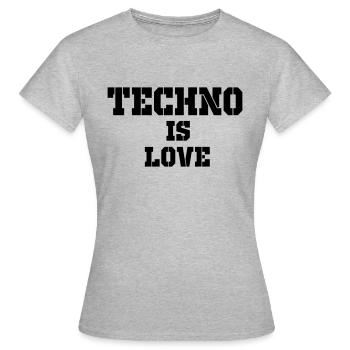 la techno c'est l'amour - T-shirt Femme - gris chiné - Devant - AI Model Female 172 dark (172cm)