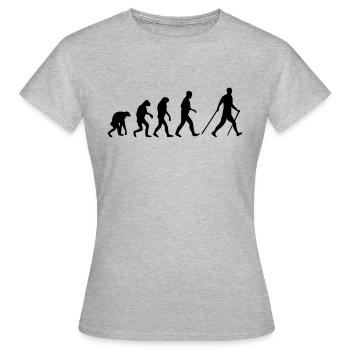 nordic walking evolution - T-shirt Femme - gris chiné - Devant - AI Model Female 172 dark (172cm)