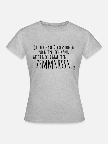 Depression - Zusammenreissen - Frauen T-Shirt - Grau meliert