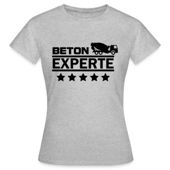 beton experte - Frauen T-Shirt - Grau meliert - Vorne - AI Model Female 172 dark (172cm)