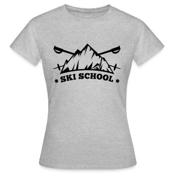 Ski, Ski School, Sports, Cool, Winter, Vintage - T-shirt Femme - gris chiné - Devant - AI Model Female 172 dark (172cm)