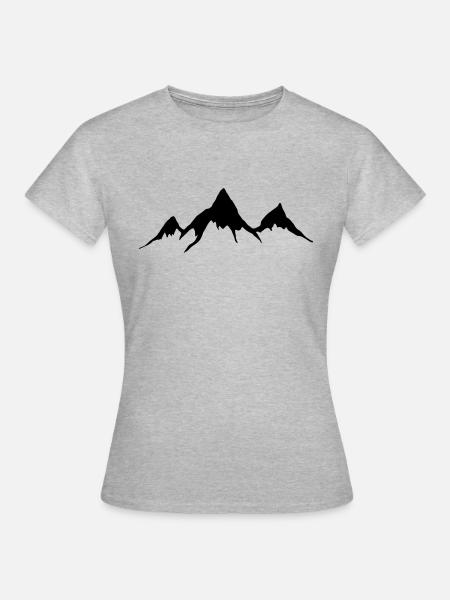 Mountains, Alps, Hiking, Ski, Snow, Wildlife, Gold - T-shirt Femme - gris chiné