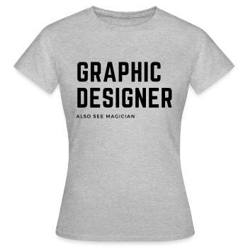 Graphic Designer - Frauen T-Shirt - Grau meliert - Vorne - AI Model Female 172 dark (172cm)