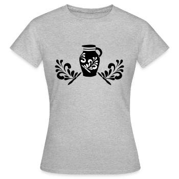 Bembel Design - Bembelschwung Hessen Liebe - T-shirt Femme - gris chiné - Devant - AI Model Female 172 dark (172cm)