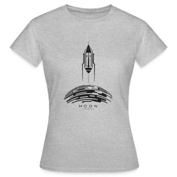 Mondlandung Raketenflug Über Mondoberfläche - Frauen T-Shirt - Grau meliert - Vorne - AI Model Female 172 dark (172cm)
