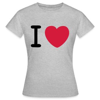 I love Original - Frauen T-Shirt - Grau meliert - Vorne - AI Model Female 172 dark (172cm)