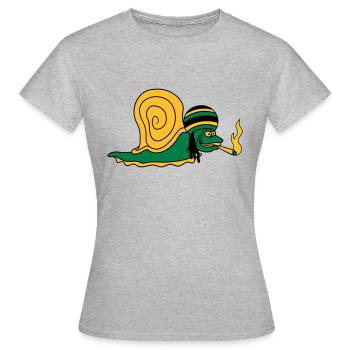 kiffer kiffen joint drogen rauchen jamaika raggae - Frauen T-Shirt - Grau meliert - Vorne - AI Model Female 172 dark (172cm)