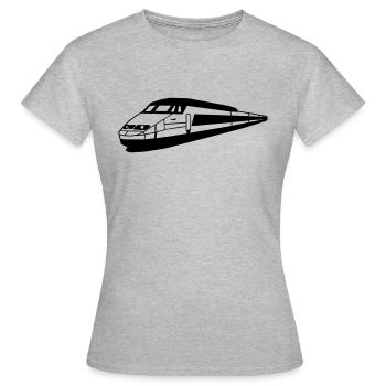 zug - Frauen T-Shirt - Grau meliert - Vorne - AI Model Female 172 dark (172cm)
