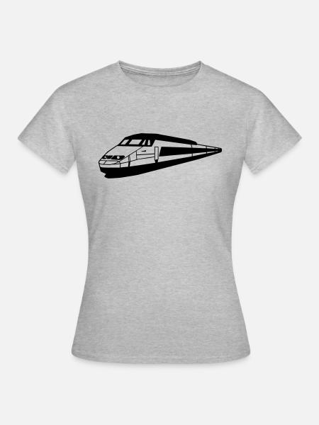 tgv train sncf grande vitesse cheminot - T-shirt Femme - gris chiné
