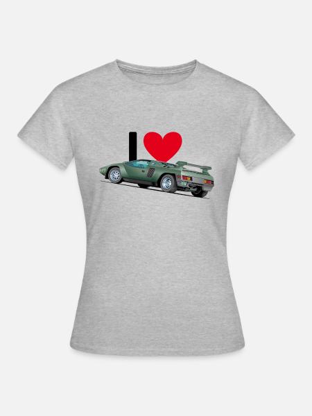 J'aime les voitures de sport 001 - T-shirt Femme - gris chiné