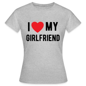 I Love My Girlfriend - Women's T-Shirt - heather grey - Front - AI Model Female 172 dark (172cm)