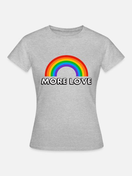 Regenbogen Mehr Liebe - Frauen T-Shirt - Grau meliert