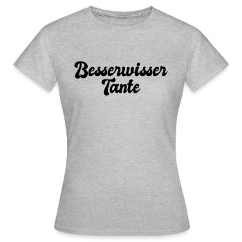 Besserwisser Tante - Frauen T-Shirt - Grau meliert - Vorne - AI Model Female 172 dark (172cm)