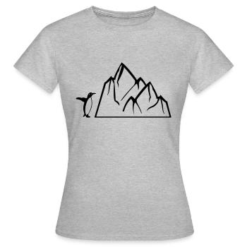 pinguin eisberg - Frauen T-Shirt - Grau meliert - Vorne - AI Model Female 172 dark (172cm)