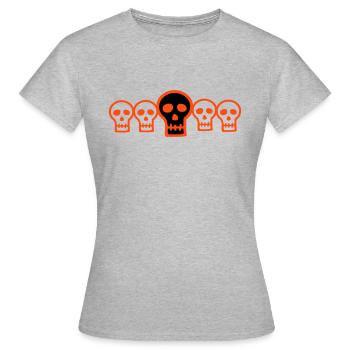 Têtes de Mort - T-shirt Femme - gris chiné - Devant - AI Model Female 172 dark (172cm)