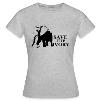 Elefant - Frauen T-Shirt - Grau meliert - Vorne - AI Model Female 172 dark (172cm)
