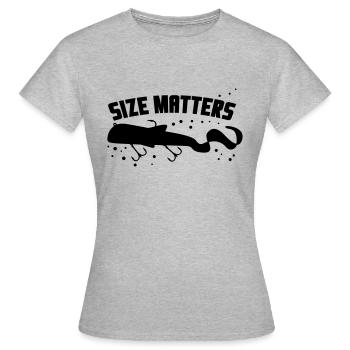 Size Matters - Women's T-Shirt - heather grey - Front - AI Model Female 172 dark (172cm)