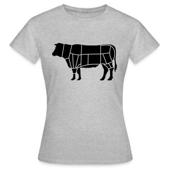 boeuf boucher_b1 - T-shirt Femme - gris chiné - Devant - AI Model Female 172 dark (172cm)