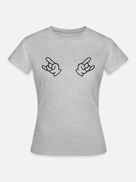 Hände metal - Frauen T-Shirt - Grau meliert