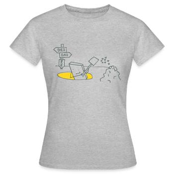 Chasse au trésor - T-shirt Femme - gris chiné - Devant - AI Model Female 172 dark (172cm)