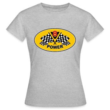 V8 Engine - T-shirt Femme - gris chiné - Devant - AI Model Female 172 dark (172cm)