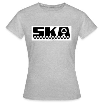 Ska - T-shirt Femme - gris chiné - Devant - AI Model Female 172 dark (172cm)
